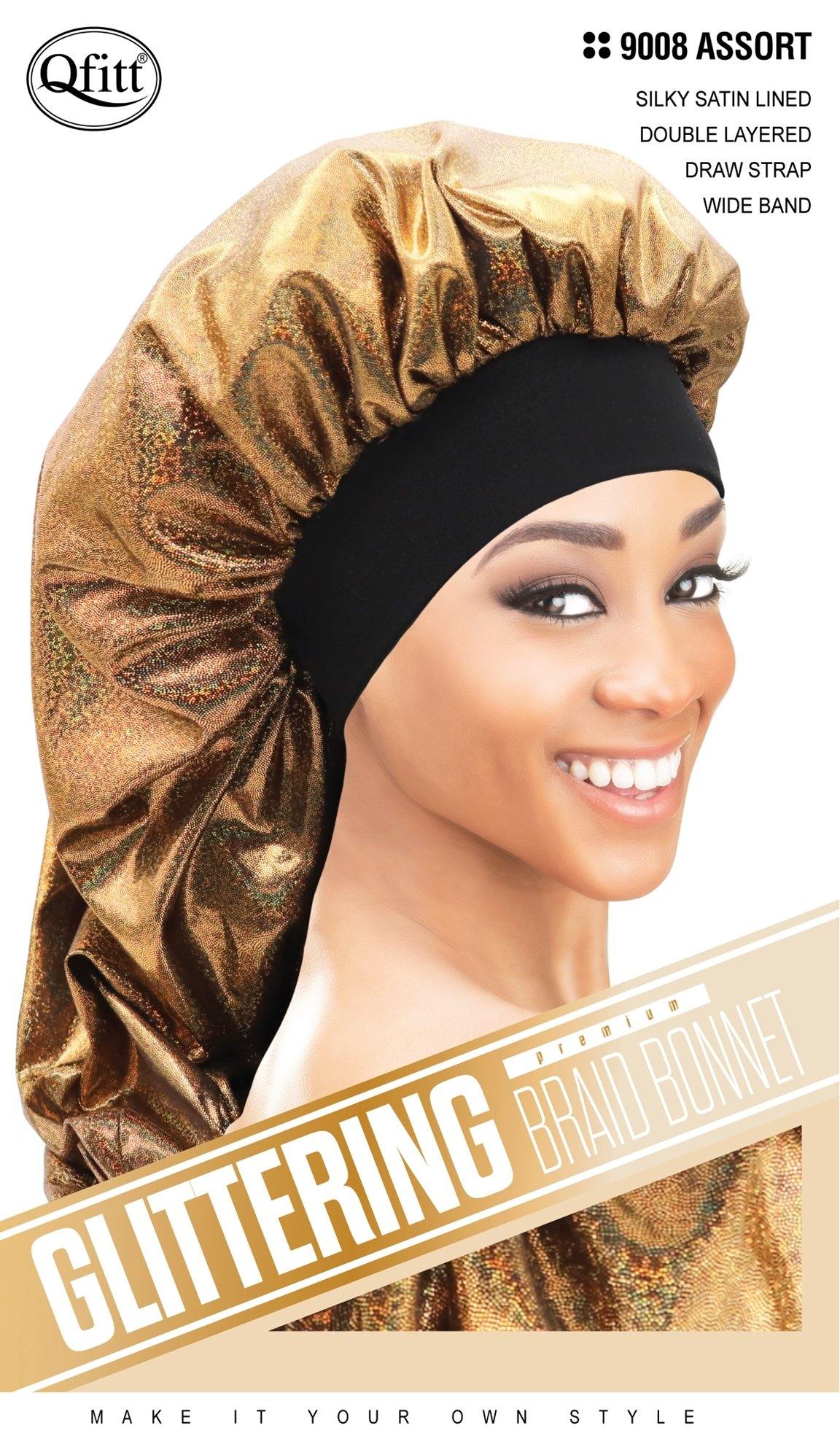 Premium Glittering Braid Bonnet- Assorted Colors - True Elegance Beauty Supply