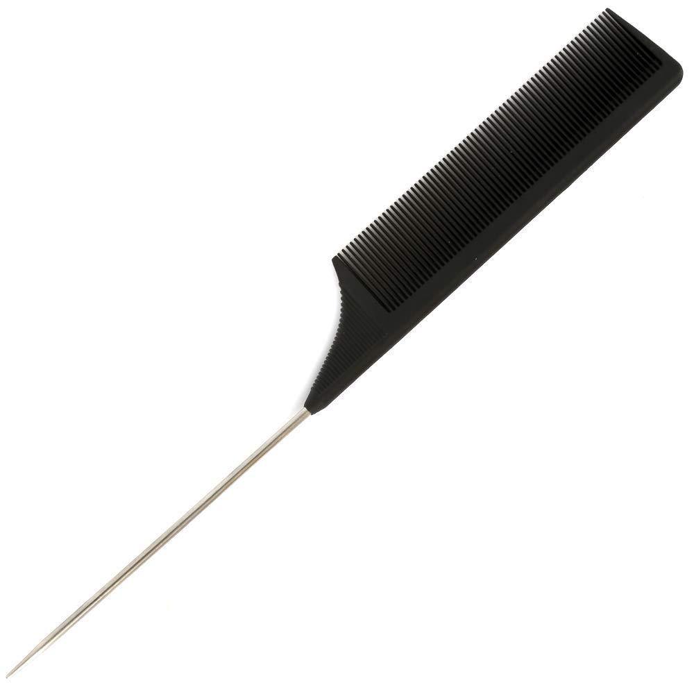 Pincaat Heat Resistant Professional Carbon Comb - Metal Tail Fine Tooth - True Elegance Beauty Supply