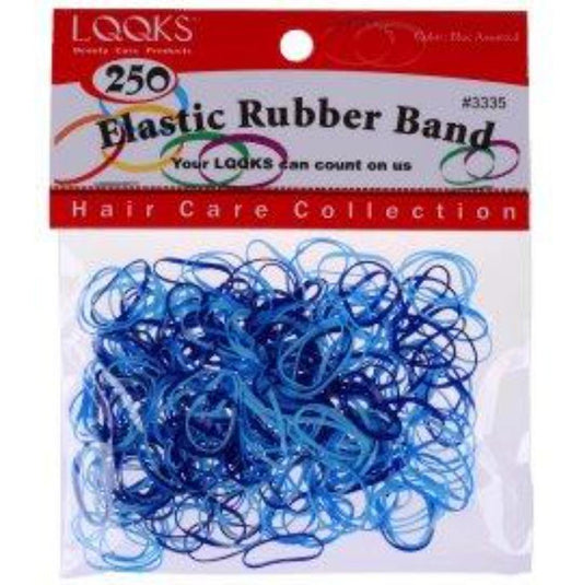 Elastic Rubber Bands- 500 count (2 packs 250 pieces)  - Blue Assortment - True Elegance Beauty Supply