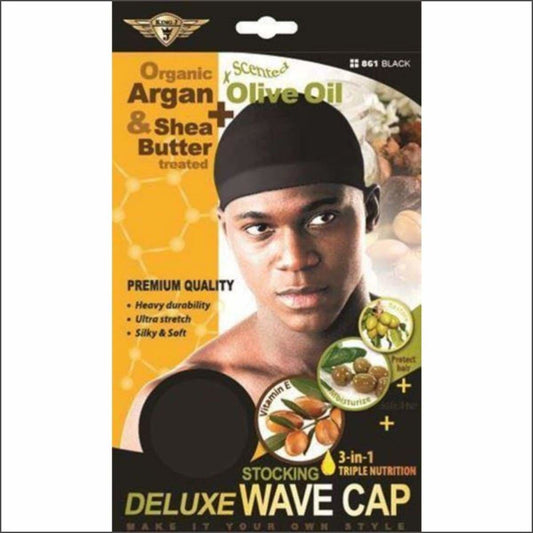 Organic Deluxe Wave Cap Argan+ Olive Oil & Shea Butter Treated - Assorted colors available Deluxe Wave Cap Lqqks 
