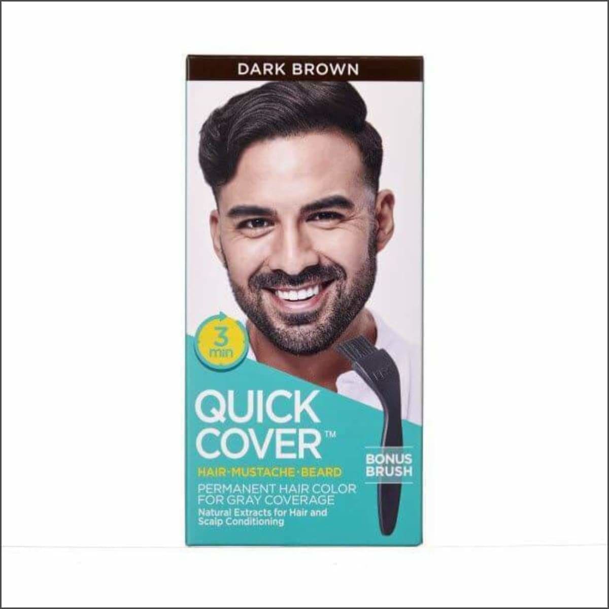 Quick Cover All in One Color for Hair, Bear and Mustache Mens Hair Color Youngs GA Dark Brown 