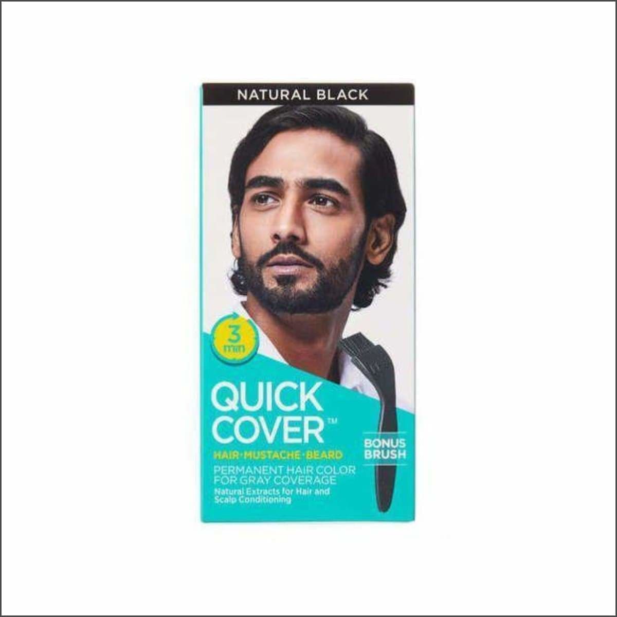 Quick Cover All in One Color for Hair, Bear and Mustache Mens Hair Color Youngs GA Natural Black 