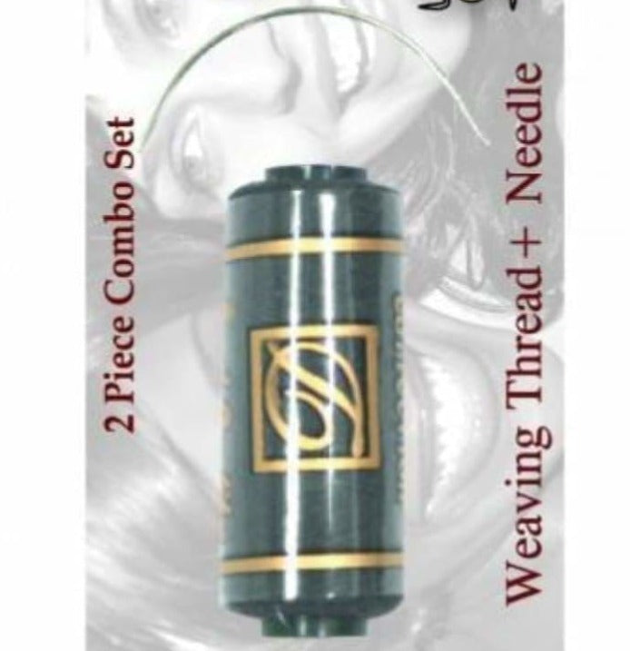 Sewing Weaving Needle and Thread Combo Pack for Hair Extensions Needle and Thread Youngs GA Brown 
