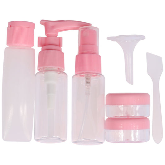Travel Bag Set- 8 piece set TSA Compliant size Travel Size Accessories Lqqks Pink 